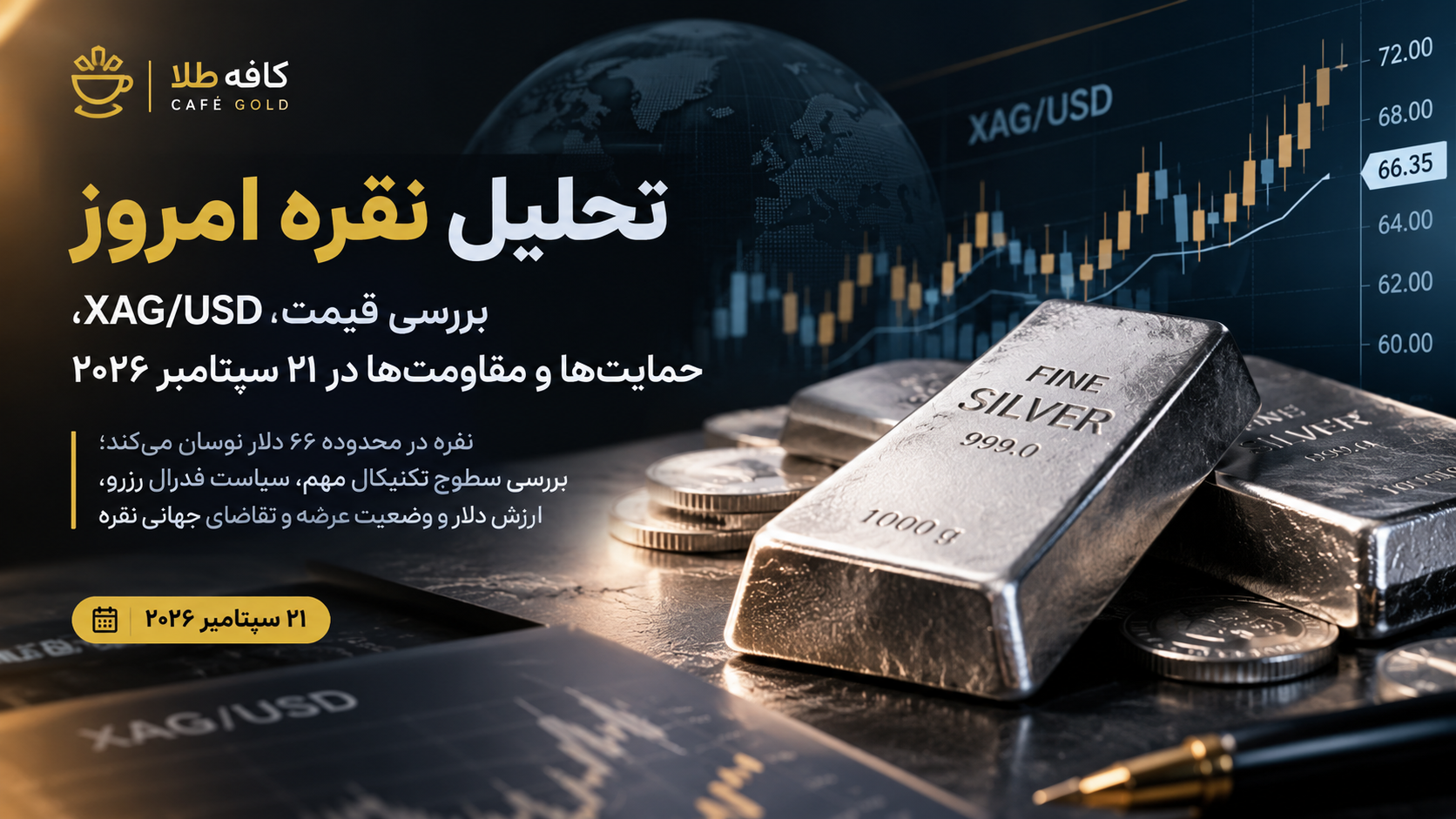 تحلیل نقره امروز؛ بررسی قیمت XAG/USD، حمایت‌ها و مقاومت‌ها در 31 شهریور 1405