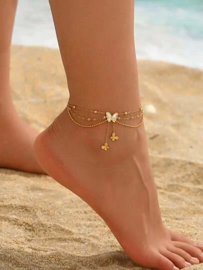 Butterfly ankle jewelry پابند پروانه