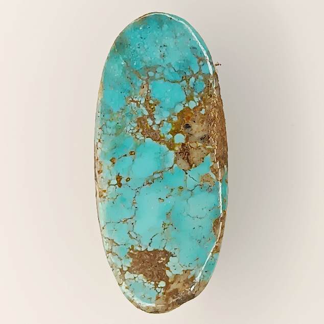 فیروزه نیشابور طبیعی اووال آبی دریایی A به وزن 1.44 گرم