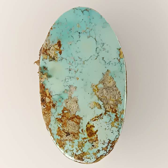 فیروزه نیشابور طبیعی اووال آبی دریایی A به وزن 2.59 گرم