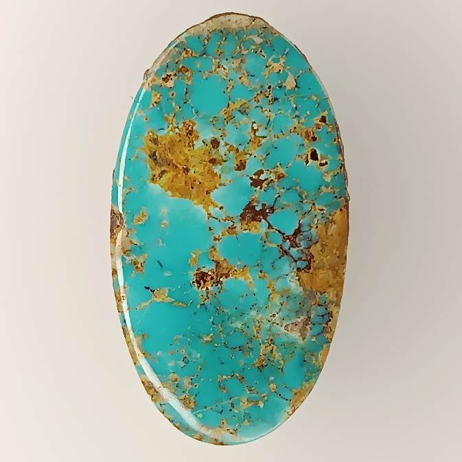 فیروزه نیشابور طبیعی اووال آبی دریایی A به وزن 2.28 گرم