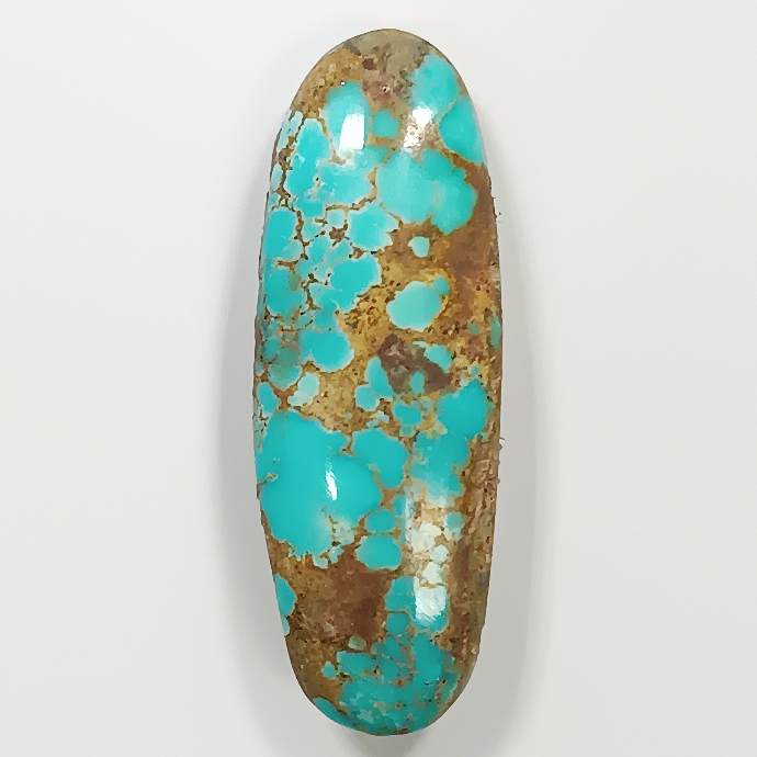 فیروزه نیشابور طبیعی اووال آبی دریایی A به وزن 1.29 گرم