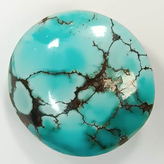 فیروزه نیشابور طبیعی دایره آبی دریایی A به وزن 3.9 گرم