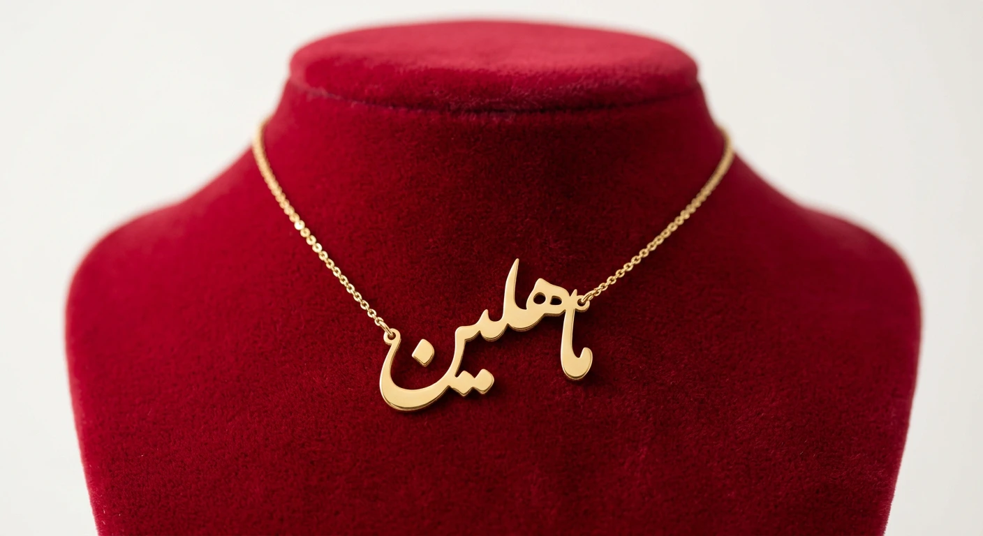 پلاک طلا با اسم ماهلین