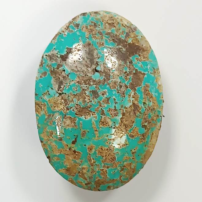 فیروزه نیشابور طبیعی اووال آبی دریایی A به وزن 3.2 گرم