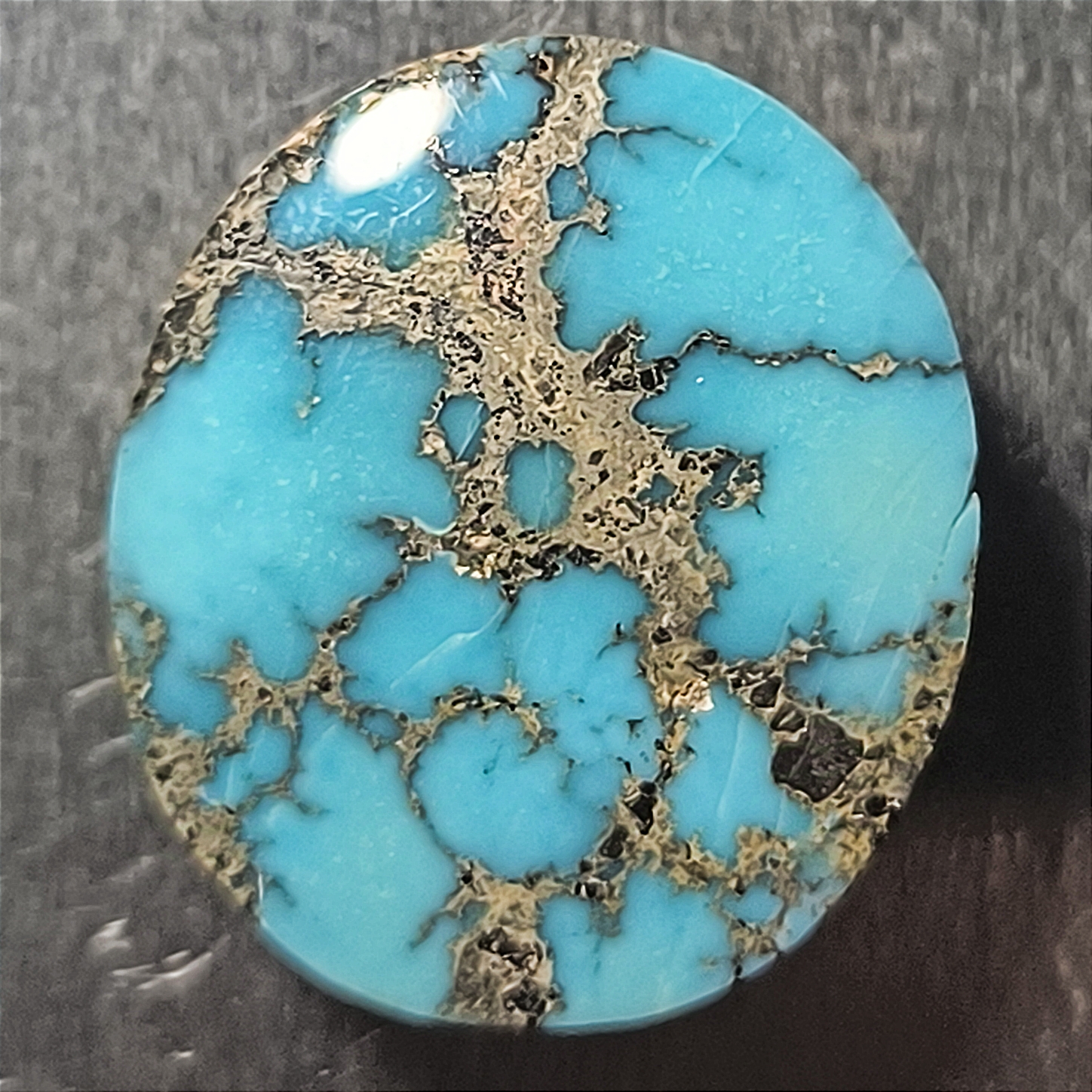 فیروزه نیشابور طبیعی اووال فیروزه ای سیر AAAA به وزن 6.75 گرم