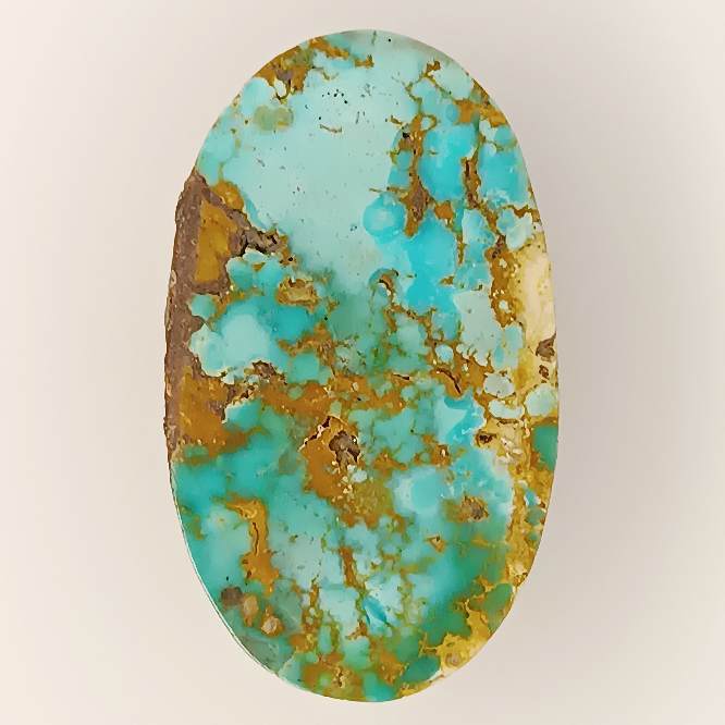 فیروزه نیشابور طبیعی اووال آبی دریایی A به وزن 1.9 گرم