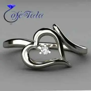 انگشتر نقره طرح قلب مدل 21036