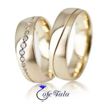 حلقه ازدواج نگین الماس مدل 21098