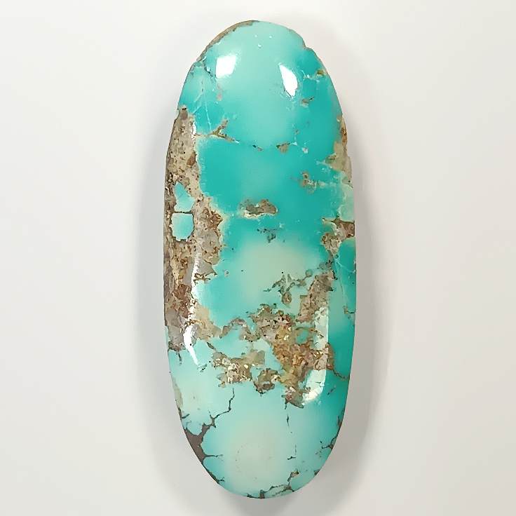 فیروزه نیشابور طبیعی اووال آبی دریایی A به وزن 1.72 گرم