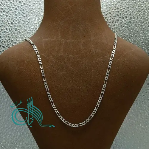 زنجیر نقره فیگارو سایز ۶۰  سانتی متر - کار ترکیه