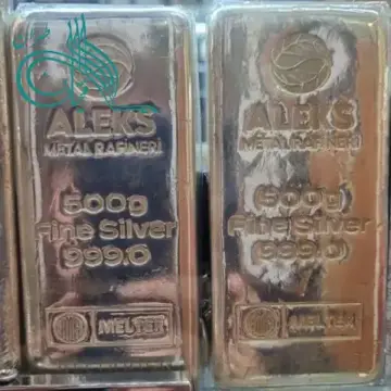 شمش نقره  ۵۰۰ گرمی مارک الکس ترکیه 