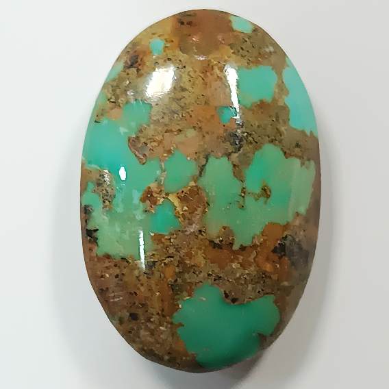 فیروزه نیشابور طبیعی اووال یشمی سیر A به وزن 2.29 گرم