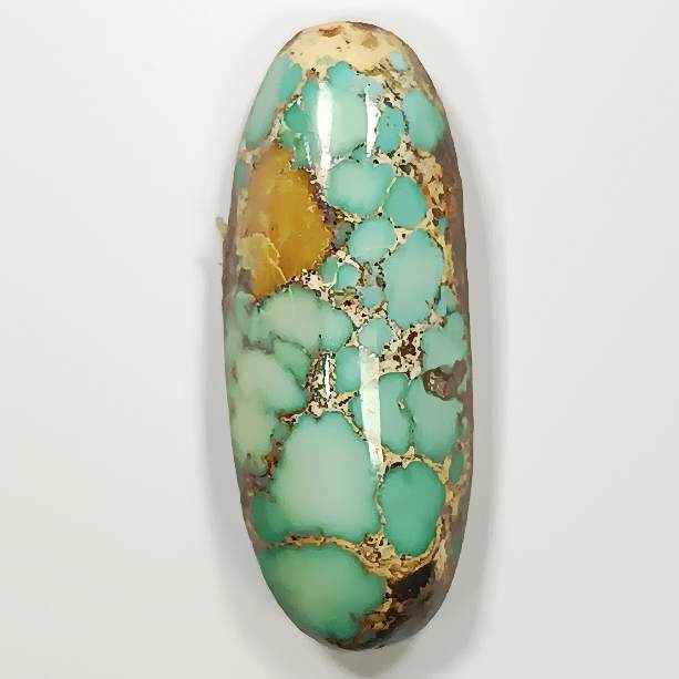 فیروزه نیشابور طبیعی اووال یشمی سیر A به وزن 1.66 گرم