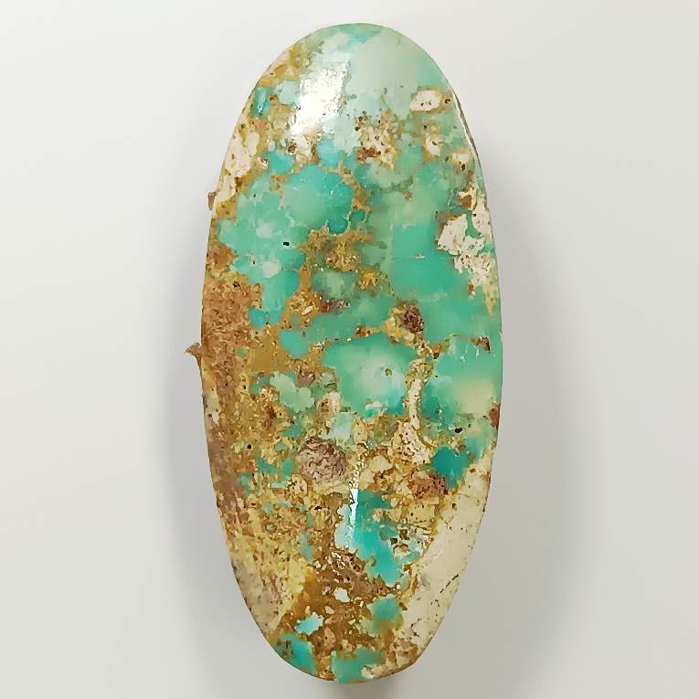 فیروزه نیشابور طبیعی اووال یشمی سیر A به وزن 2.67 گرم