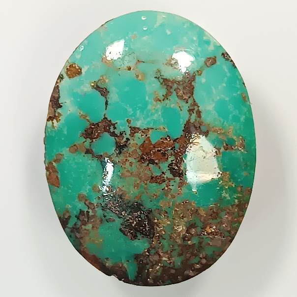 فیروزه نیشابور طبیعی اووال آبی دریایی A به وزن 4.17 گرم