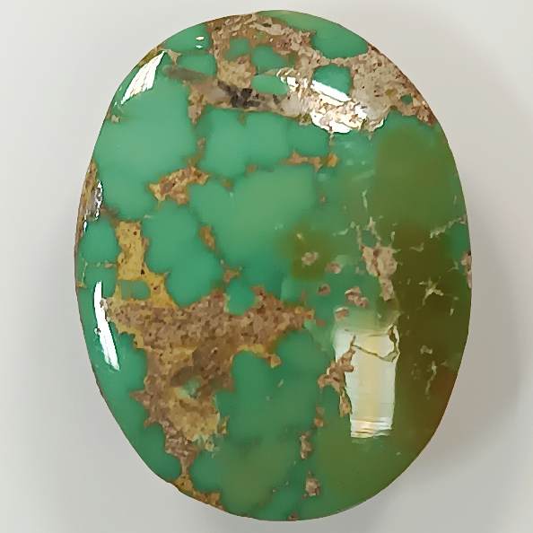 فیروزه نیشابور طبیعی اووال یشمی سیر A به وزن 3.07 گرم