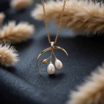 گردن آویز گیلاسی نگین مروارید