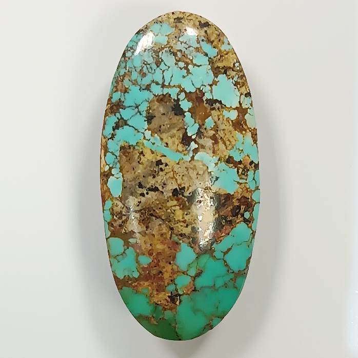 فیروزه نیشابور طبیعی اووال آبی دریایی A به وزن 2.07 گرم