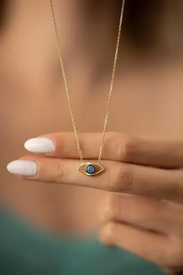 گردنبند چشم نگین فیروزه