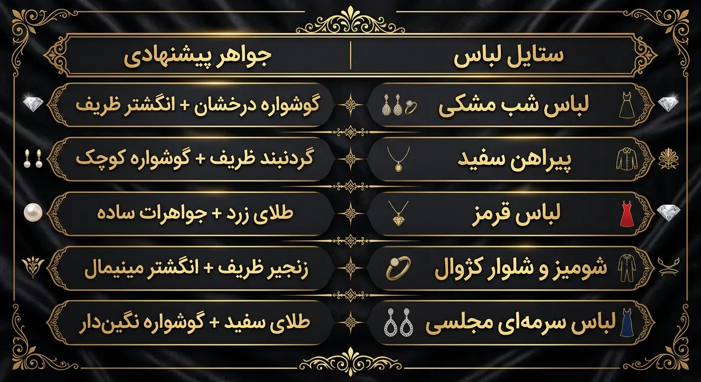 ست کردن جواهر با لباس